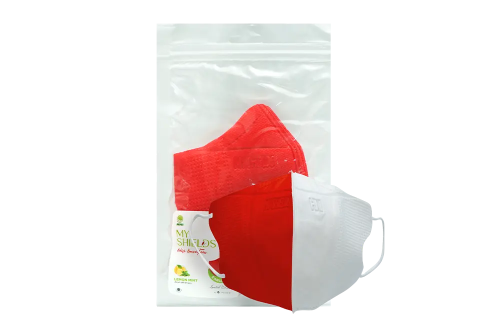 Pouch MyShield Duckbill Merah Putih HNI isi 6 masker