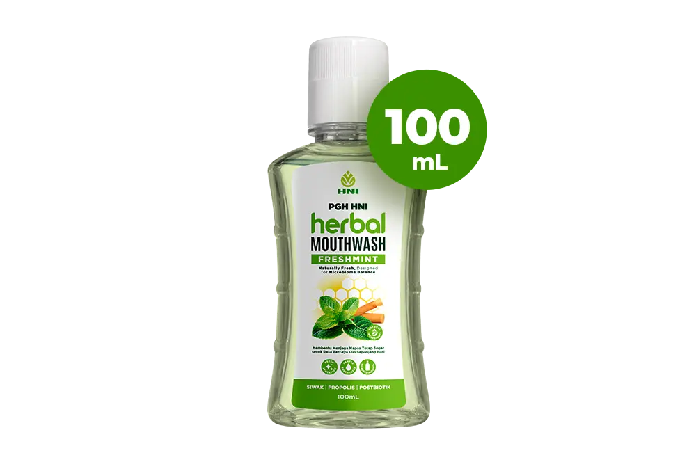 Botol PGH HNI Herbal Mouthwash Freshmint 100 ml