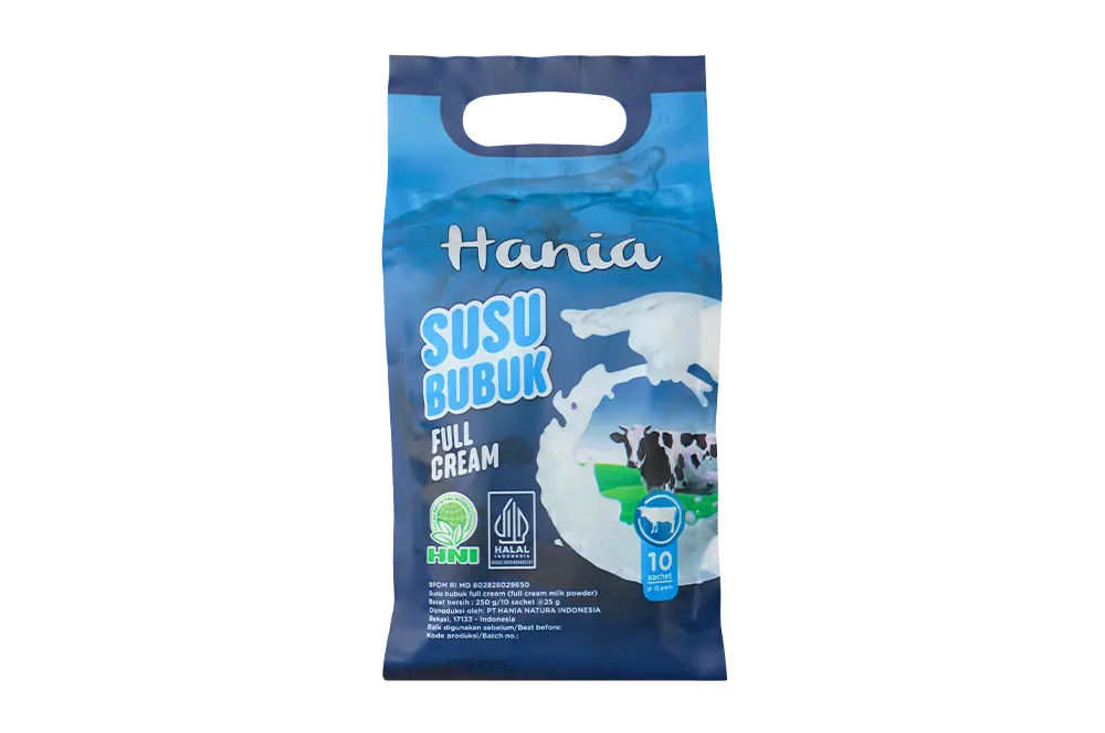 Kemasan Hania Susu Bubuk Full Cream 10 sachet